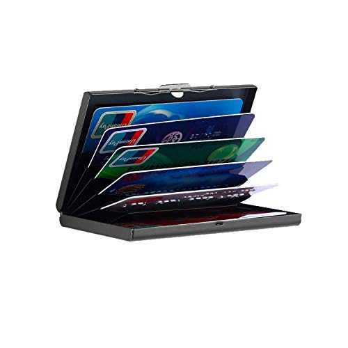 El Bloqueo RFID Titular de la Tarjeta de Acero Inoxidable para Hombres y Mujeres - Elegante Cartera de Viaje - Negocios, ID, Seguros, etc. deuda (contra los Criminales de escaneo RFID) ¡­