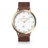 Lilienthal Berlin Unisex Armbanduhr 'L1' in Gold-Weiß mit braunem Lederarmband - L01-102