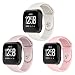 Produktbild Kmasic Sport Armband Kompatibel Fitbit Versa, Soft Silikon Ersatz Armband Kompatibel Fitbit Versa Smart Fitness Uhr, 3 Pack-Sand Rosa/Rosa/Beige, Klein