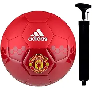 Avatoz Polyurethane Football PARLODA for All Age Groups (1 Football, 1 Pump, Size: 5 Ball Red)