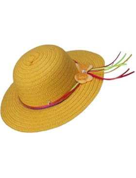 JTC Bambina Cappello e Berretto da Sole di Paglia e Nastro per Bambine 1 -5Anni con Farfalla Colorato