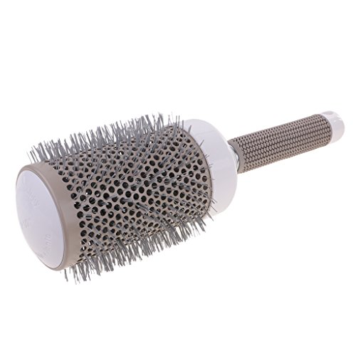 Gazechimp Pro Brosse à Cheveux Ronde pour Brushing et Lissage Parfait pour les Cheveux Mi-longs et Longs Thermo Céramique Anti-Statique - 8.5x25.2 cm
