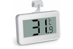 DollaTek Refrigerator Thermometer,LCD Digital Fridge Freezer Thermometer Monitor with Hanging Hook and Retractable Stand