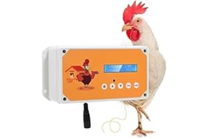 CUPCHID Automatische Hühnertür Hühnerklappe,Türöffner Hühnerstall,elektrische Hühnerklappe automatisch,Netzbetrieb oder Batterie oder Solarenergie,Hühnerstall-Tür für sichere Hühnerhaltung