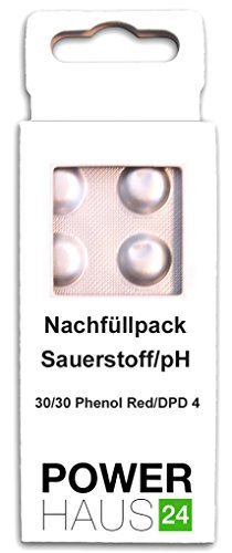 POWERHAUS24 - 60 Rapid Testtabletten 30 x pH-Wert Phenol Red und 30 x DPD4 Sauerstoff