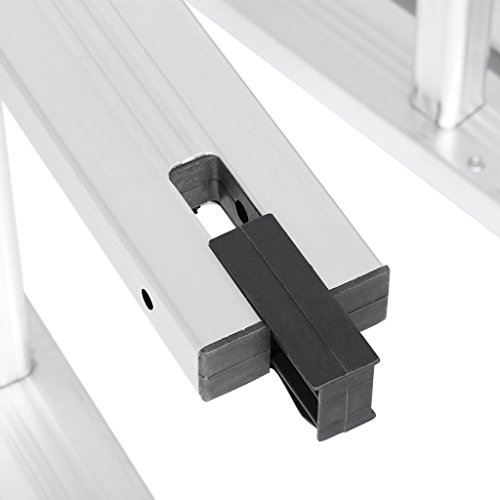 LANGRIA Mehrzweckleitern 12,1FT/3,7M Klappleiter Gelenkleiter mit Sicherheitsverriegelung Scharniere, 2 Gerüstplatten, EN131 Zertifiziert, 4 Falten, 12 Sprossen, 330 Lb / 150kg Kapazität - 8