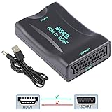 HDMI to Scart Scaler Converter Adapter, EASYCEL 1080P HDMI Input Scart Composite Output Video Audio Adapter for CRT TV, Sky, DVD, PS3, PS4, STB, VHS, XBOX, Chromecast