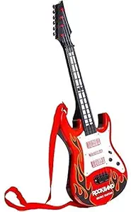 KHODIYAR Rockband Musical Instrument Guitar Toy for Kids Boys Kids(red)