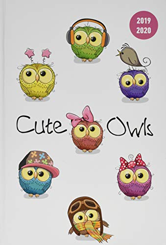 Collegetimer Cute Owls 2019/2020 - Eule - Schülerkalender A5 (15 x 21) - Weekly - 224 Seiten - Terminplaner