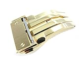 JRRS7777 24mm Herren Armbanduhr Druckverschluss Edelstahl 1N14 Gold D1700-24SG