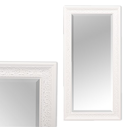 Pompöser barock Spiegel FIORA 100x50cm weiß-silber