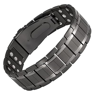 Jeracol Lymph Detox Men Magnetic Bracelet,3x Ultra Strength Magnets Pure Titanium Magnetic Wristband For Valentine's Day Gift,unique Folding Clasp Brazaletes With Adjustable Tool&gift Box