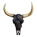 Produktbild dasmöbelwerk XL Deko Schädel Stierkopf Skulptur Geweih Stier Hörner Bulle Bullenschädel 46 cm Frostfest Garten in 12 Farben (Schwarz Gold)