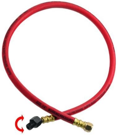 Heavy- Duty Rubber Air Whip Hose Swivel & Rotate Ball Fitting 1/4 by Industrial Tools