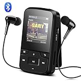 AGPTEK 8GB MP3 Player with Bluetooth 4.0 Portable Clip HD Screen Music Player with Armband and Silicone Case,High-Resolution(240 * 240) Expandable Up to 128GB, G6 (Black)