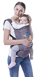 R for Rabbit Hug Me Elite Baby Carrier | Ergonomic Baby Carry Bag | Kangaroo Baby Carry Bags | Baby Carry Wrap | Adjustable Hip Seat Belt | Front and Back Carrier Position | Baby Carrier for 6 months to 2 years kids (Dark Grey)