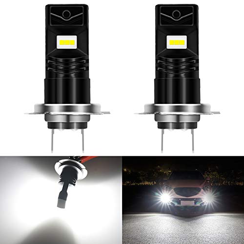 KaTur Automobile LED Xenon Blanco H7 Drving Fog Luces de circulación Diurna Lámparas DRL con Top Advanced CSP LED Chips - 80W / 1600LM / 6000K - 3 años de garantía (versión actualizada)