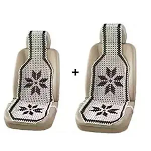 Autokaar Marble Beads Car Seat Cushion/Cover Acupressure Design for All Cars (Set of 2) - Black