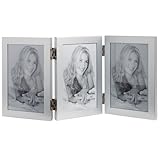 Vonhaus Magnifique Cadre Photo articulé en Argent de 3 Photos Ouvertures Multiples