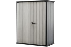 Keter High Store Plus- Cobertizo de jardín Exterior, 1400L, Color Gris, tecnología Duotech Paredes aptas para Pintar, 170.4 x 140 x 73.6 cm