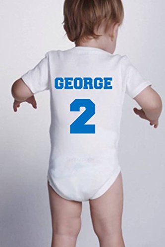 Personalised Sports Name College Text Style And Team Number Or Age Custom Baby Onesie Vest