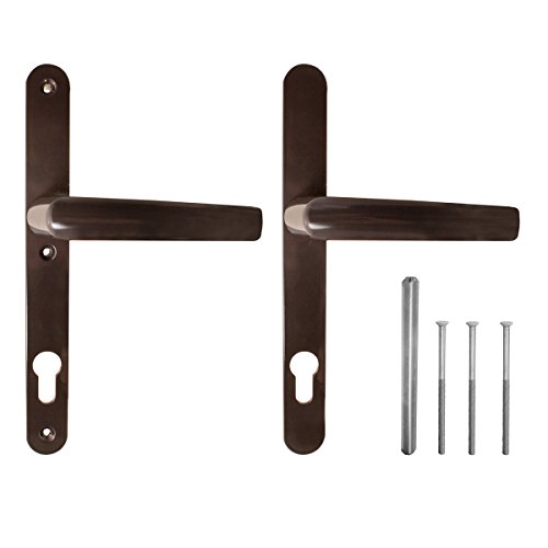 Preisvergleich Produktbild Türgriff / Türdrücker / Türklinke / Drückergarnitur DHS 92mm (Schildbreite 28mm) - Braun RAL 8019