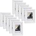 Produktbild 10er Set Bilderrahmen Fotogalerie, 9401-10 , Holz Rahmen , mit Glasscheibe , mit Passepartout, Artos Weiß, 10x15 cm