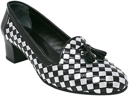 BOBERCK Grace Collection Women's Leather Court Shoes (7 US, Black / Silver)