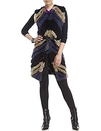 Custo Barcelona Chaleco Abrigo con auténticas Conejo Piel