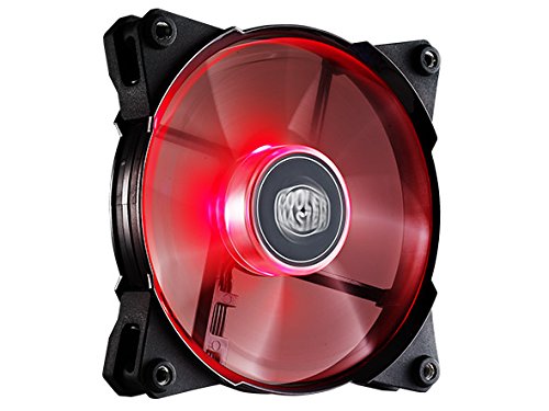 Cooler Master JetFlo 120 - Ventilador para Caja de Ordenador (2000 RPM, 95 CFM, 36 dB), Negro y Rojo
