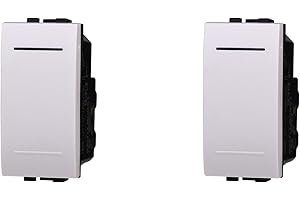 IXTRIMA Interruttore Unipolare, 16A, 1 Modulo, Compatibile con Bticino Living Light, Bianco, Set 2 Pezzi