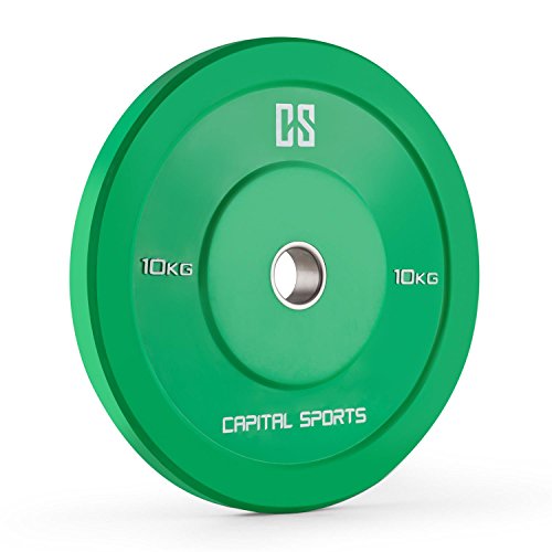 CAPITAL SPORTS Nipton Bumper Plates 5er Set Hantelscheiben Hartgummi-Gewicht-Scheiben für Langahantel-Training (Farben und Gewichte nach Wahl, Hartgummi, 50,0 mm) - 3