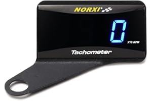 NORXI Contagiri Digitale Universale Tachimetro Moto Tachimetro Automobile Tachimetro Elettronico Impermeabile (Blu Con Supporto Sinistro)