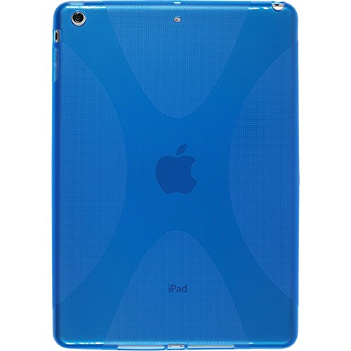 PhoneNatic Case für Apple iPad Air Hülle Silikon blau X-Style Cover iPad Air Tasche + 2 Schutzfolien - 3