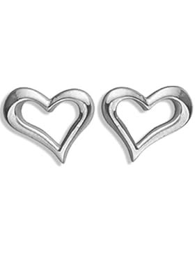 Schmuck-Pur Unvergängliche Herz-Ohrstecker aus 925/- Silber
