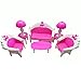 Produktbild Vococal - 6 STK Kunststoff Mini-Miniatur Wohnzimmer Möbel Satz für Barbies - Dollhouse Barbie Möbel - Miniatur Salon Sofa Stuhl Couch Schreibtisch Lampe Satz
