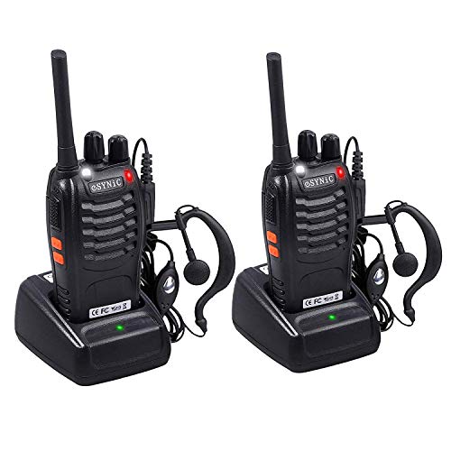 Walkie talkies-2 way radio long range walkie talkie with 2 pcs original earpieces walky talky 16ch single band supports vox led light voice prompt for biking and hiking