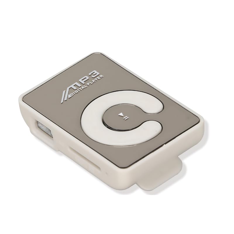 Drumstone ( Limited Stock with 15 Years Warranty ) MP3 Portable Music Player, Mini MP3 Back Clip Player with Memory Card Slot, MP3 Player for Sport Running- Silver Memory Card not included