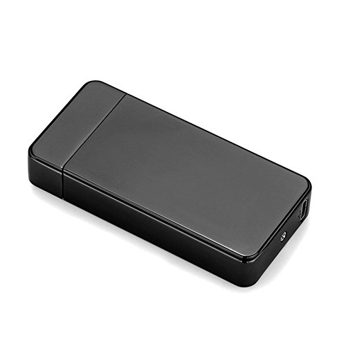 USB Elektronisches Feuerzeug Dual Lichtbogen Aufladbar Winddicht (Schwarz) - 4