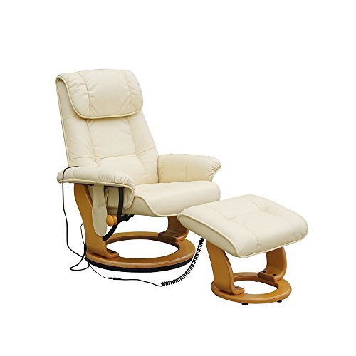Preisvergleich Produktbild Alpha Techno Schwingungsfrequenz-Relax-Massagesessel 7036, inkl. Hocker beige