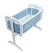 Safe Dreams Safebreathe Cot Wrap 4-sided, Maximum Airflow Hypoallergenic Breathable Cot Bumper in Blue