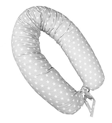 Vizaro - Cojín Lactancia y DORMIR EMBARAZO | Maternal | 190cm - Funda 100% ALGODÓN PURO Lavable - ALTA CALIDAD - Multiuso - EXTRA-LARGO y MUY ESTÉTICO - ERGONÓMICO - Hecho en UE, certificado OekoTex -