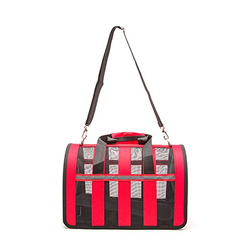 Zantec Pet Bag Portable Pet Small Dog Cat Carrier Travel Tote Bag Breathable Comfortable Puppy Handbag red; L