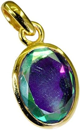 Riyo Gems Women's Dichroic Glass Gold Plated India Snowflake Pendant Multicolour N½