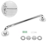 MATRIAL DE ALTA CALIDAD: esta empuñadura para baño se fabrica con acero inoxidable duradero y cuenta con un acabado resistente a la corrosión para garantizar un rendimiento duradero. Las cubiertas de estilo elegante ocultan los accesorios de montaje para una apariencia limpia y sin costuras