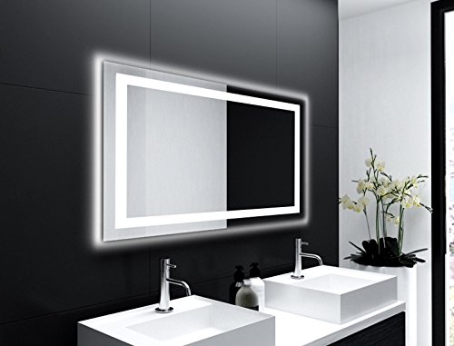 Badspiegel Designo MA4113 mit A++ LED Beleuchtung – (B) 70 cm x (H) 50 cm – Made in Germany – TIEFPREISGARANTIE Design 2017 Badezimmerspiegel Wandspiegel AKTIONSPREIS Lichtspiegel rundherum beleuchtet Bad Licht Spiegel - 2