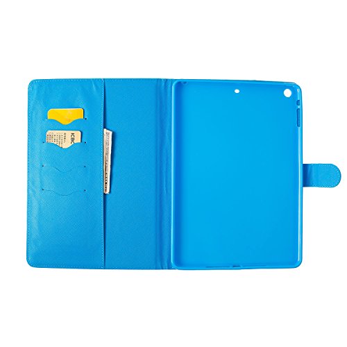 Etsue für iPad Air/iPad 5 Silber Grün Strand Sand Ledertasche Case Hülle, Bunte Retro Painted Smart Cover Case Flip Case Tasche Leder Hülle Folio Wallet Etui Schale Schutzhüllen mit Ständer Magnetic Kartenfächer für iPad Air/iPad 5 + 1x Glitzer Staub Stecker + 1x Blau Eingabestift- Beach Sand - 2