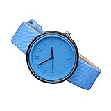 BaZhaHei Damen Uhren Unisex Simple Fashion Number Uhren Quarz Leinwand Gürtel Armbanduhr Arabic Numbers Watch (Blau)