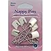 Hemline H413 | White Plastic Push-In Head Nappy Pins | 56mm | 6 Pieces