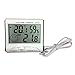 Produktbild TLfyajJ Digital-LCD Thermometer Hygrometer Sensor Temperatur Feuchtemessgerät Uhr Mit rückseitigem Standfuß und Magnetstab an der Rückseite Weiß